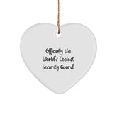 Cool Security Guard Gifts from Friends - Funny Security Guard Heart Ornament, 'Officially The World's Coolest Security Guard', Christmas Unique Gifts for Men, Women, Coworkers, Family - Image 1